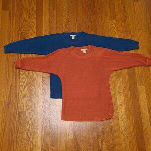 SET OF 2 Banana Republic 3/4 Batwing Sleeve Drop Shoulder Crew Neck Knit Top S